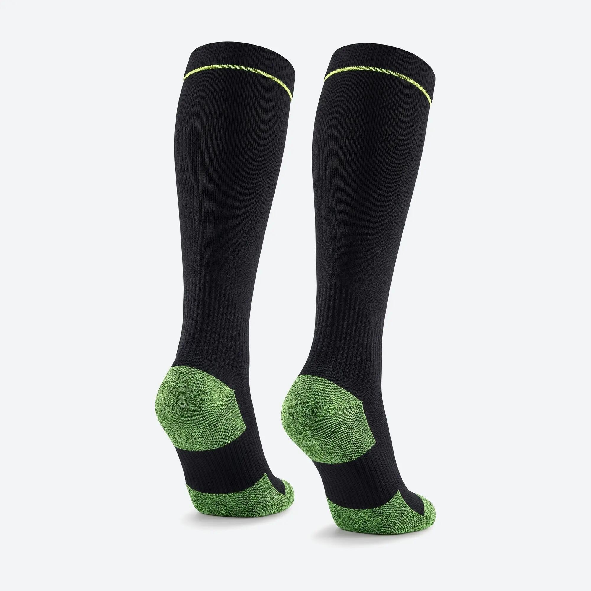 Kompressionssocken kniehoch 2er Pack, Laufsocken mit verstärkter Ferse 3/10