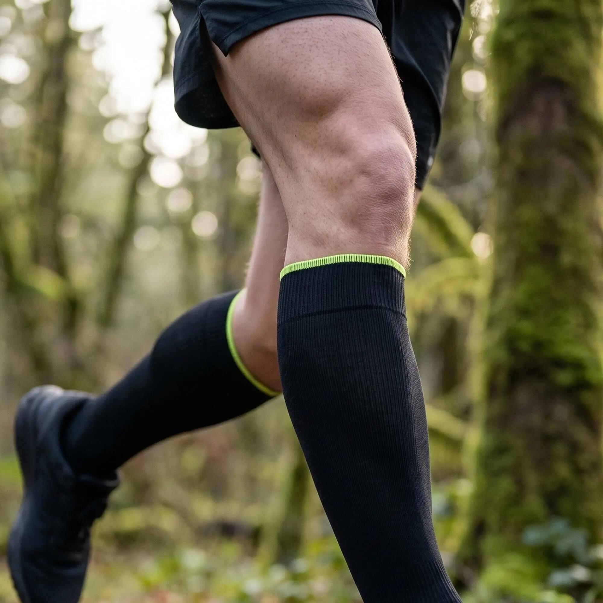 Kompressionssocken kniehoch 2er Pack, Laufsocken mit verstärkter Ferse 2/10