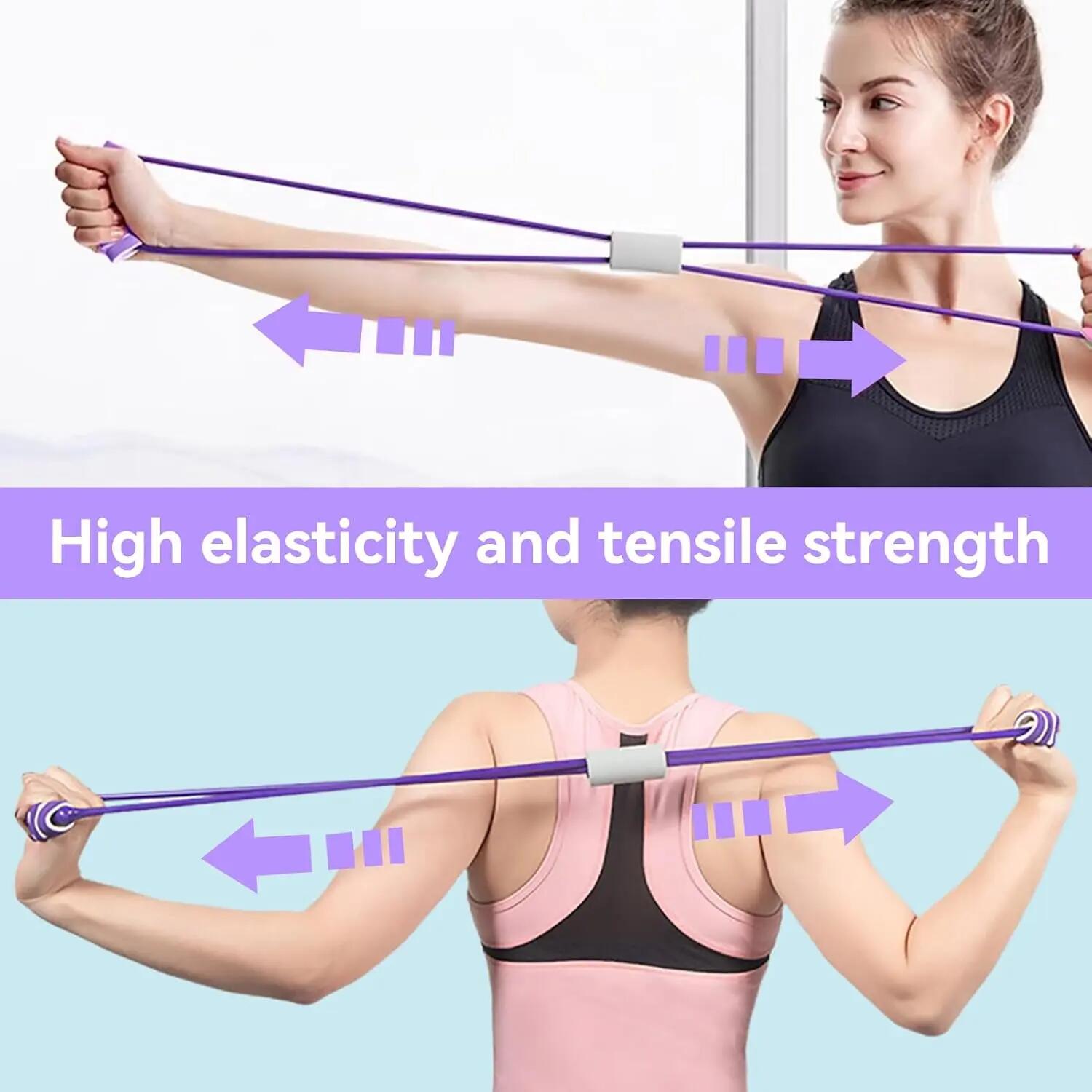 Bande de Résistance en Forme de 8, Bande d'exercice pour Dos Corde Élastique Fit 3/5