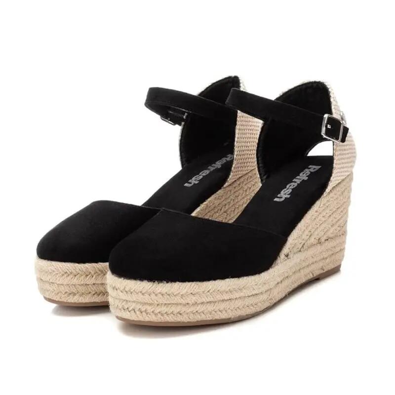 Espadrilles CompensÉes Femme Refresh  Noir 3/4