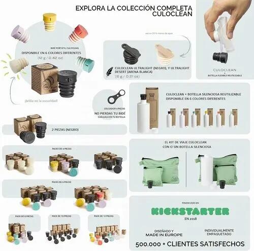 Bidé Portátil Viaje Trekking CuloClean Blanco Negro 330ml Silencioso 6/7
