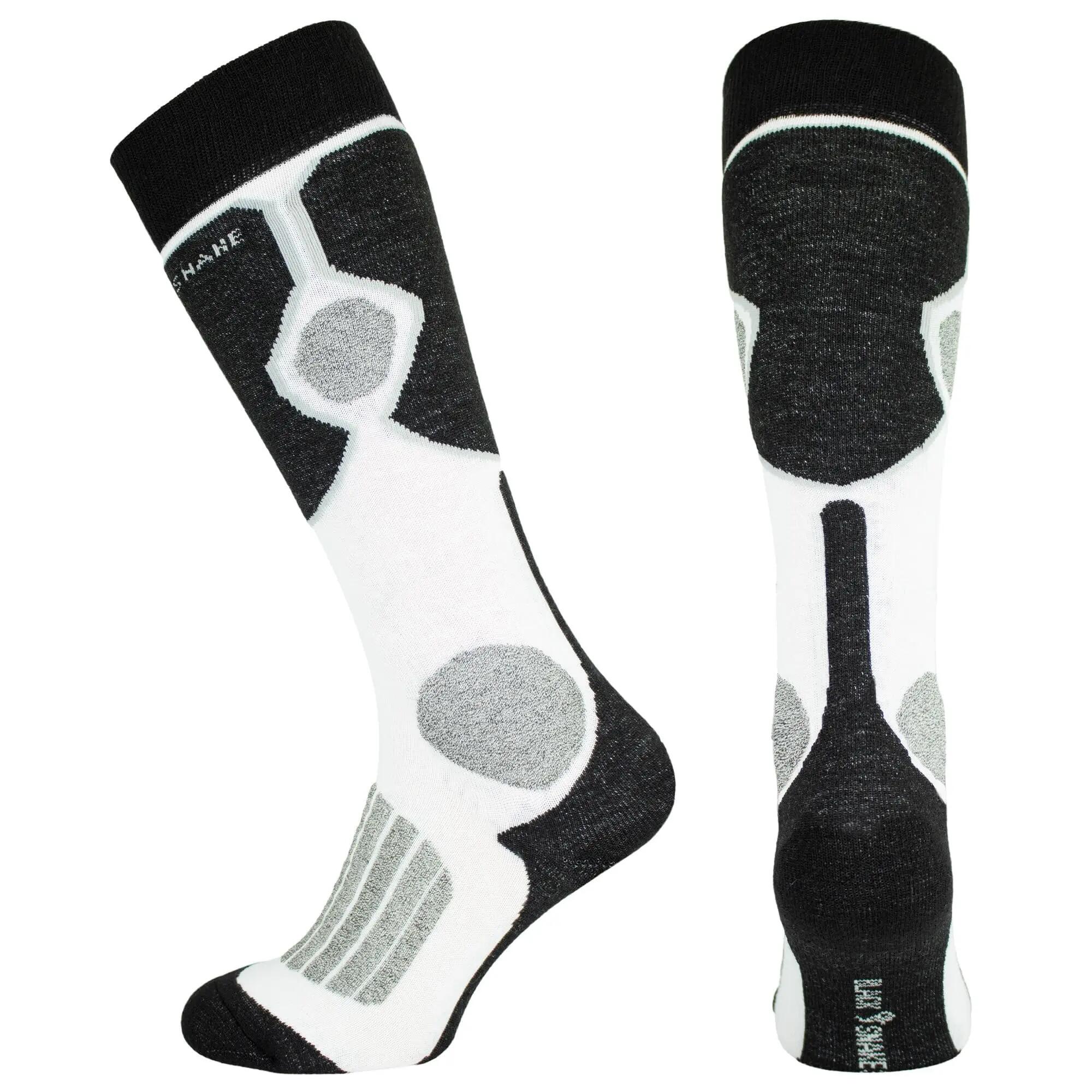 Damen Herren Skisocken kniehoch gepolstert, Wollanteil, Klimasohle, 4er Pack 4/7