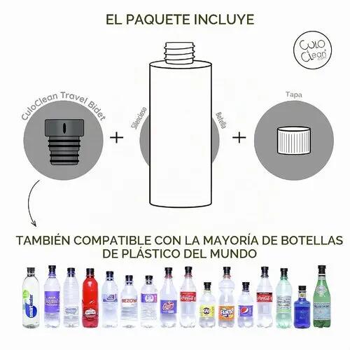 Bidé Portátil Viaje Trekking CuloClean Blanco Negro 330ml Silencioso 5/7