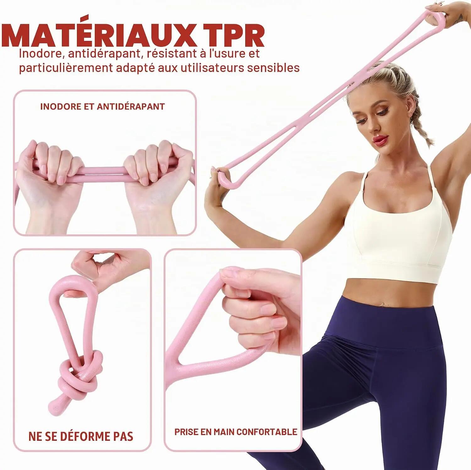 2PCS Bande de Résistance en Forme de 8 - Elastique Musculation pour Fitness 3/6