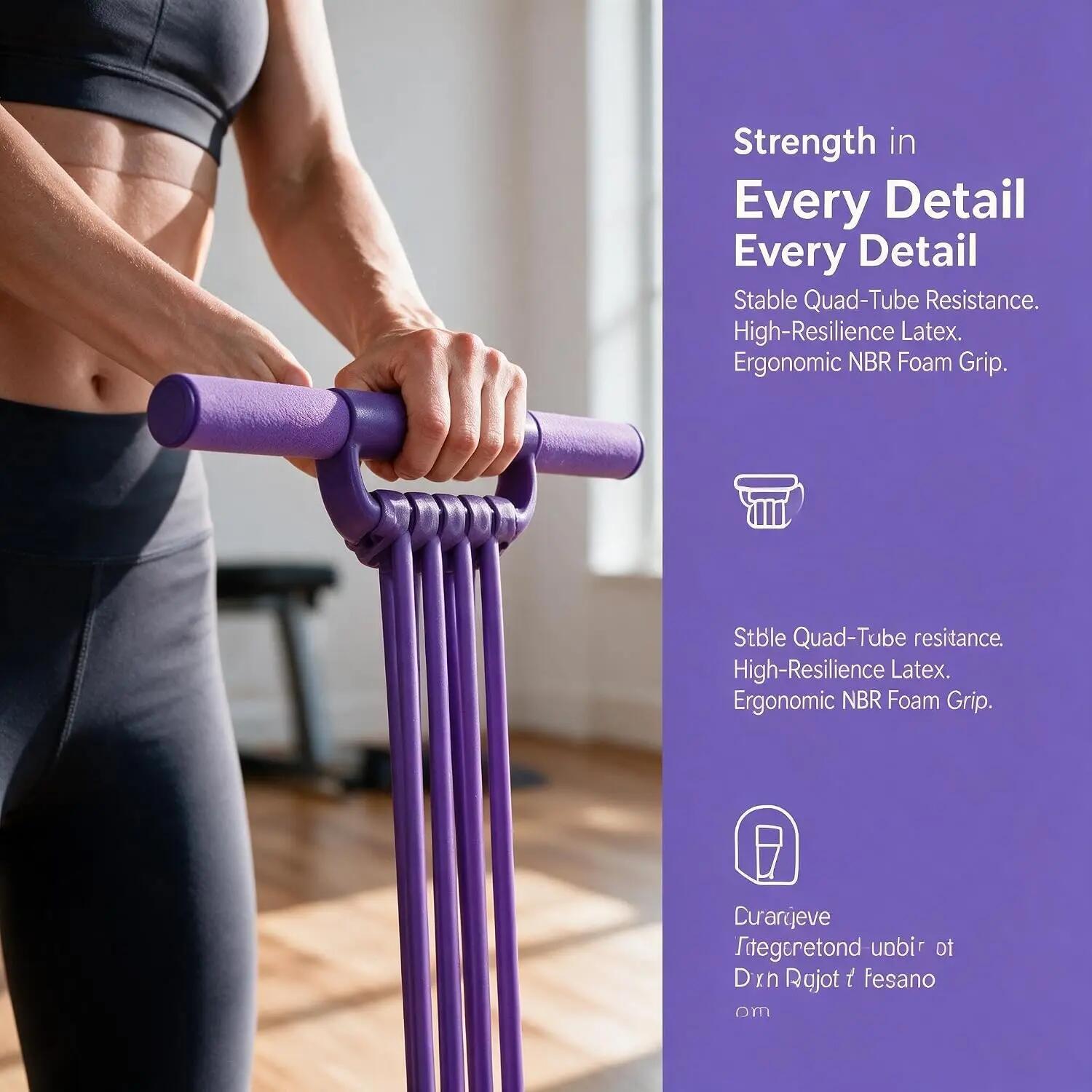 Bande Résistance Musculation 8 Tubes, Élastique Sport avec Pédale et Poignées Am 4/6