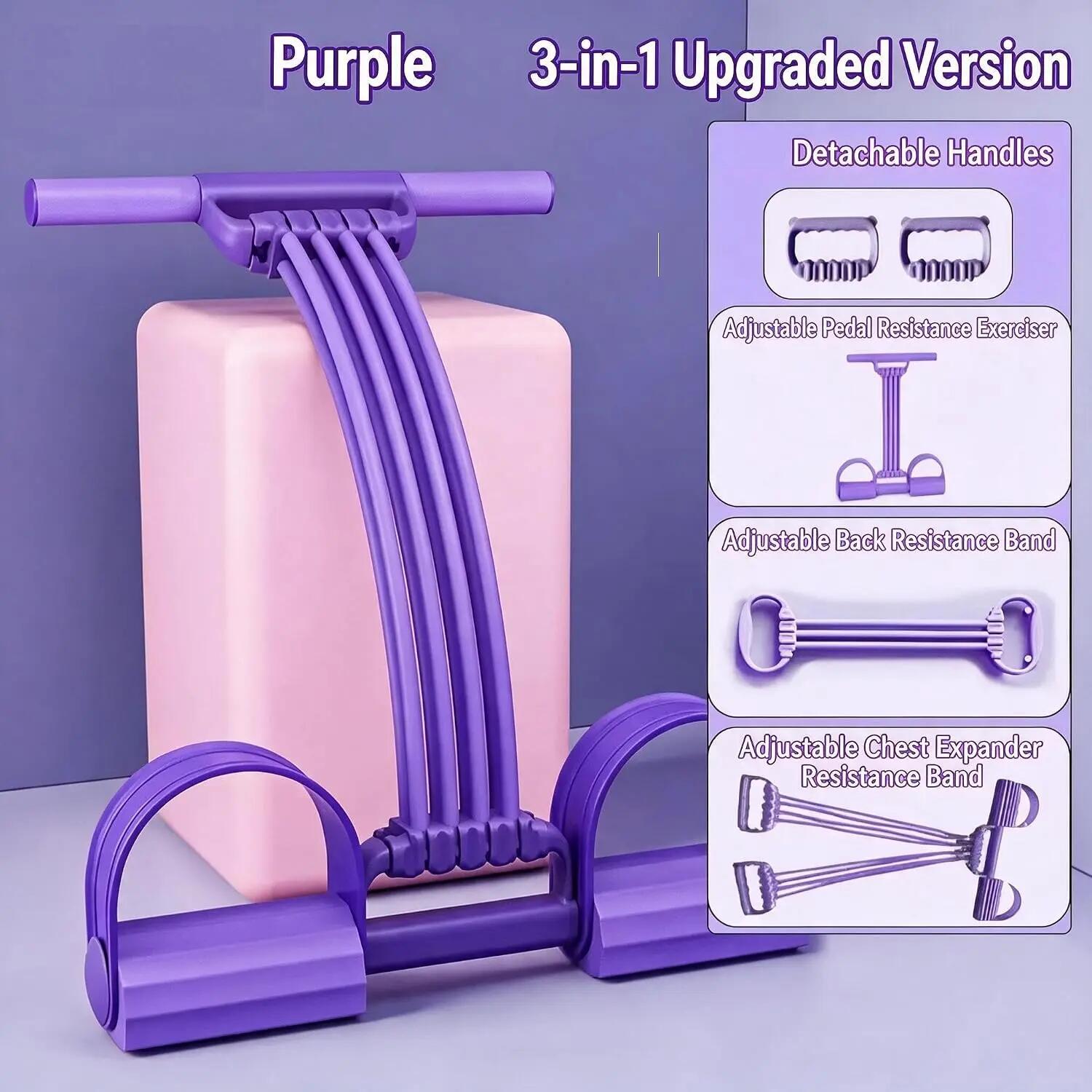 Bande Résistance Musculation 8 Tubes, Élastique Sport avec Pédale et Poignées Am 2/6