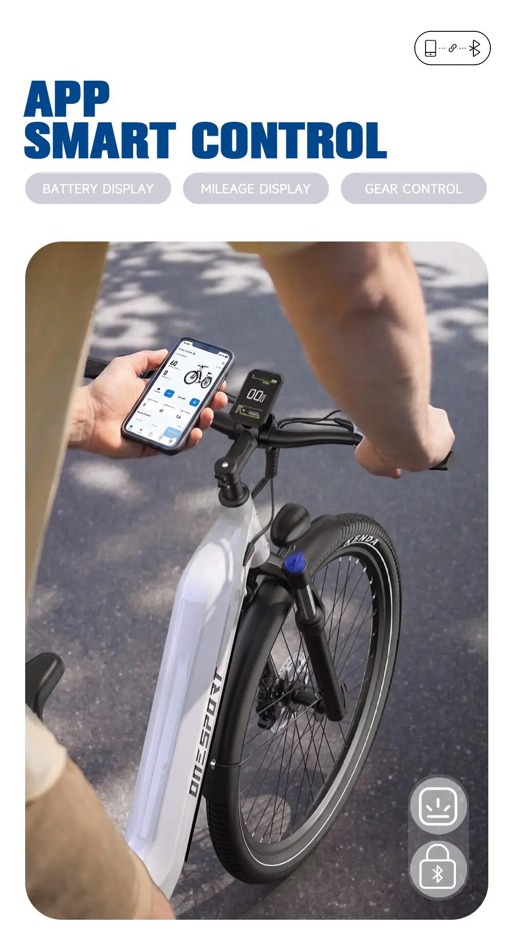 Vélo électrique à assistance au pédalage ONESPORTS WT05, 36 V 18,2 Ah APP 5/6