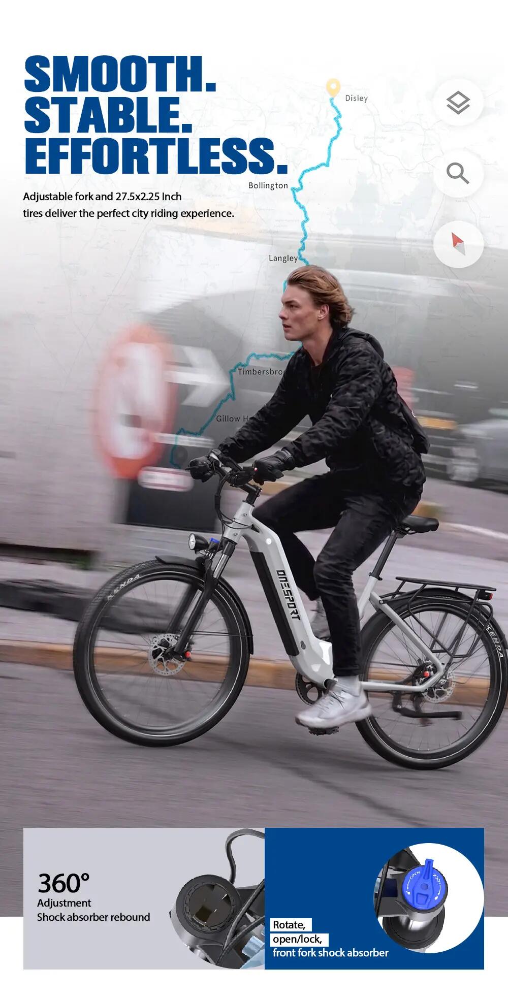 Vélo électrique à assistance au pédalage ONESPORTS WT05, 36 V 18,2 Ah APP 6/6