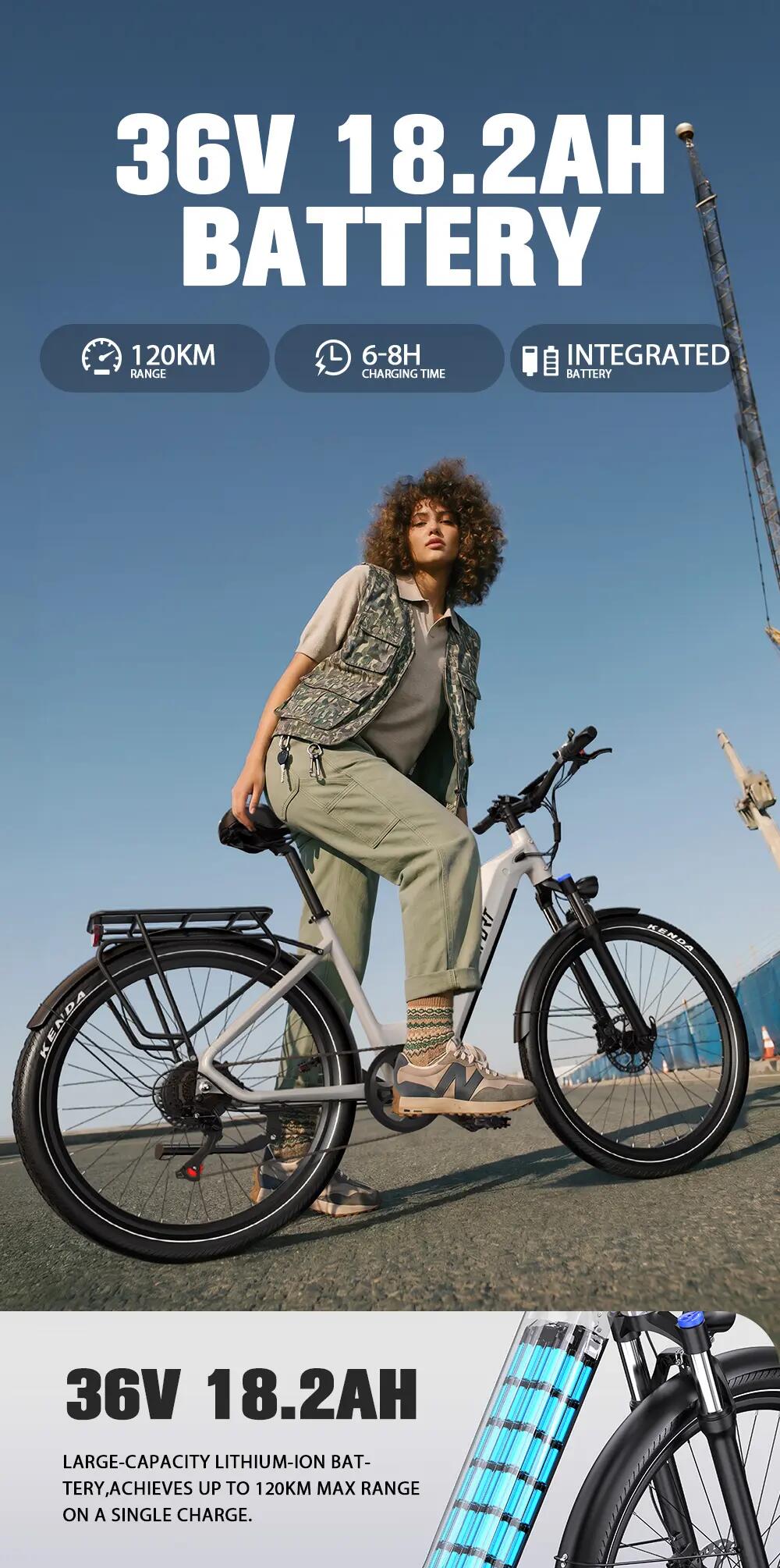 Vélo électrique à assistance au pédalage ONESPORTS WT05, 36 V 18,2 Ah APP 3/6