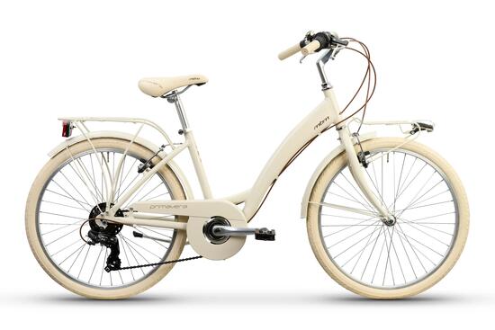 Rower Miejski Damski PRIMAVERA 24" Aluminiowa Rama 6 Biegów Shimano Beżowy