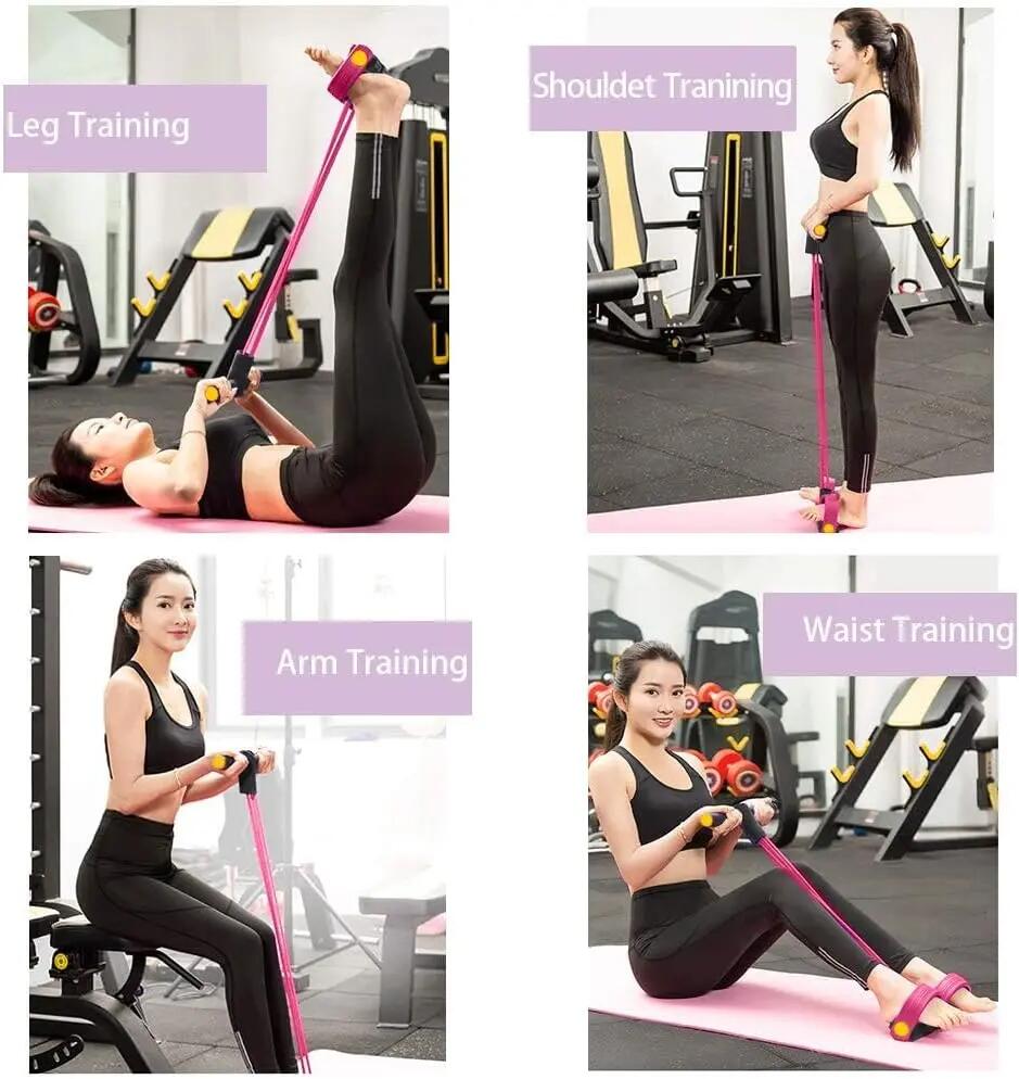 Pédale de Élastique Fitness Corde De Tension, 6 Tube Multifonctionnelle Bande de 5/5