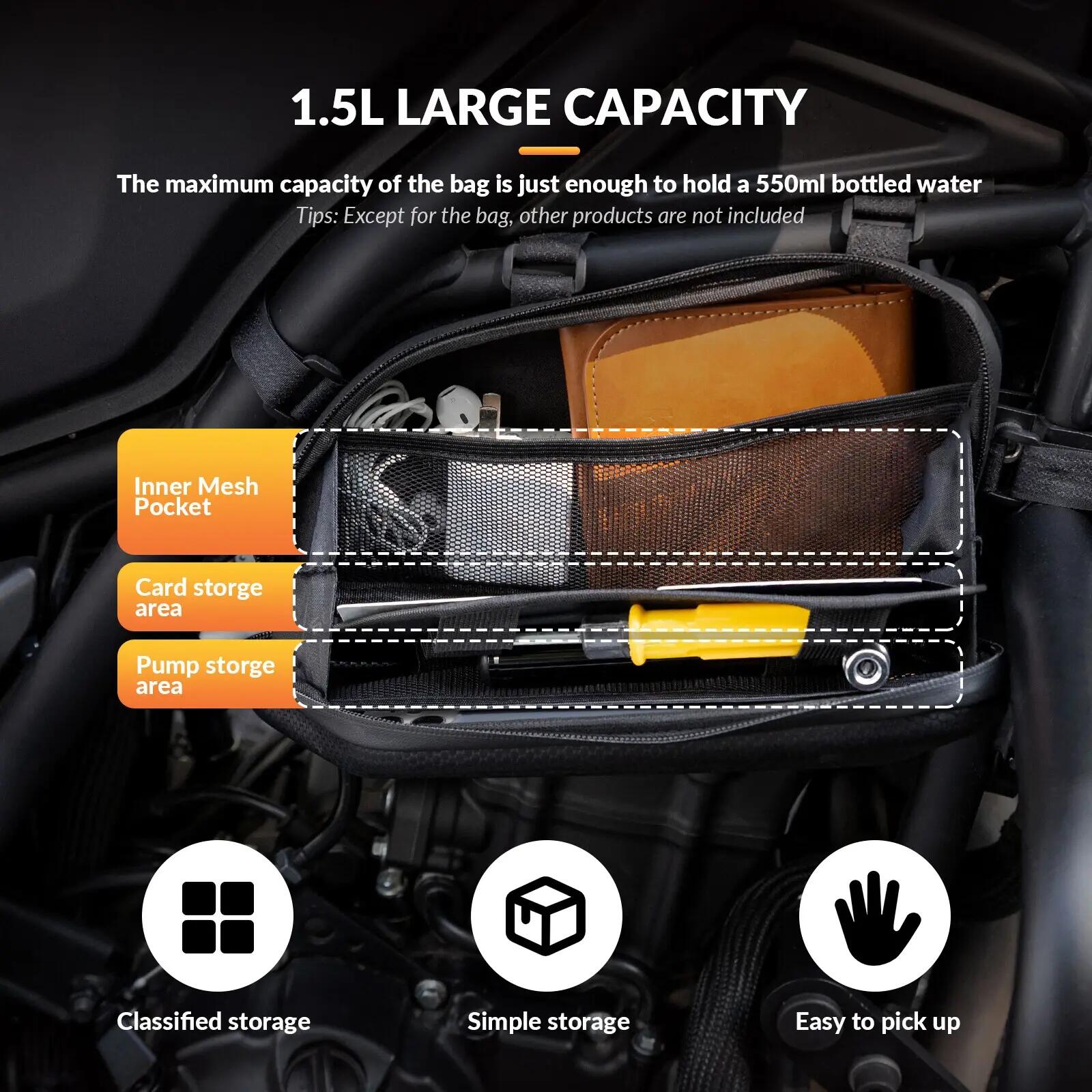 Sacoche latérale moto ROCKBROS outillage CM300/500 3/6