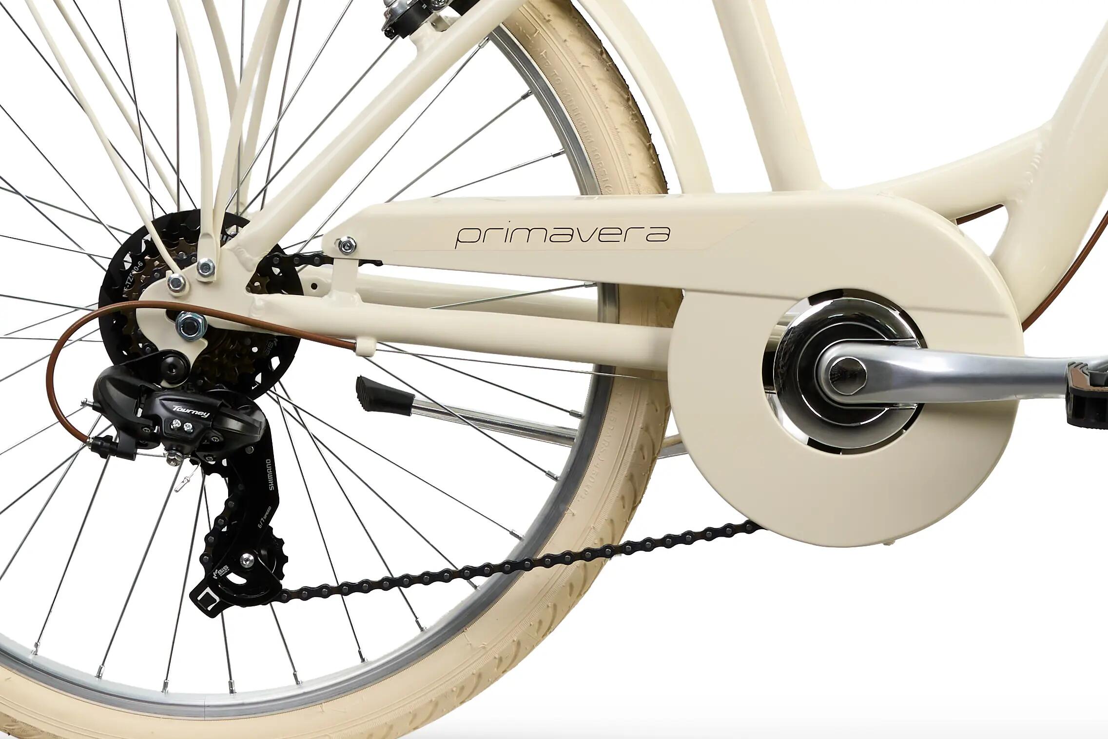 Rower Miejski Damski PRIMAVERA 24" Aluminiowa Rama 6 Biegów Shimano Beżowy 4/6