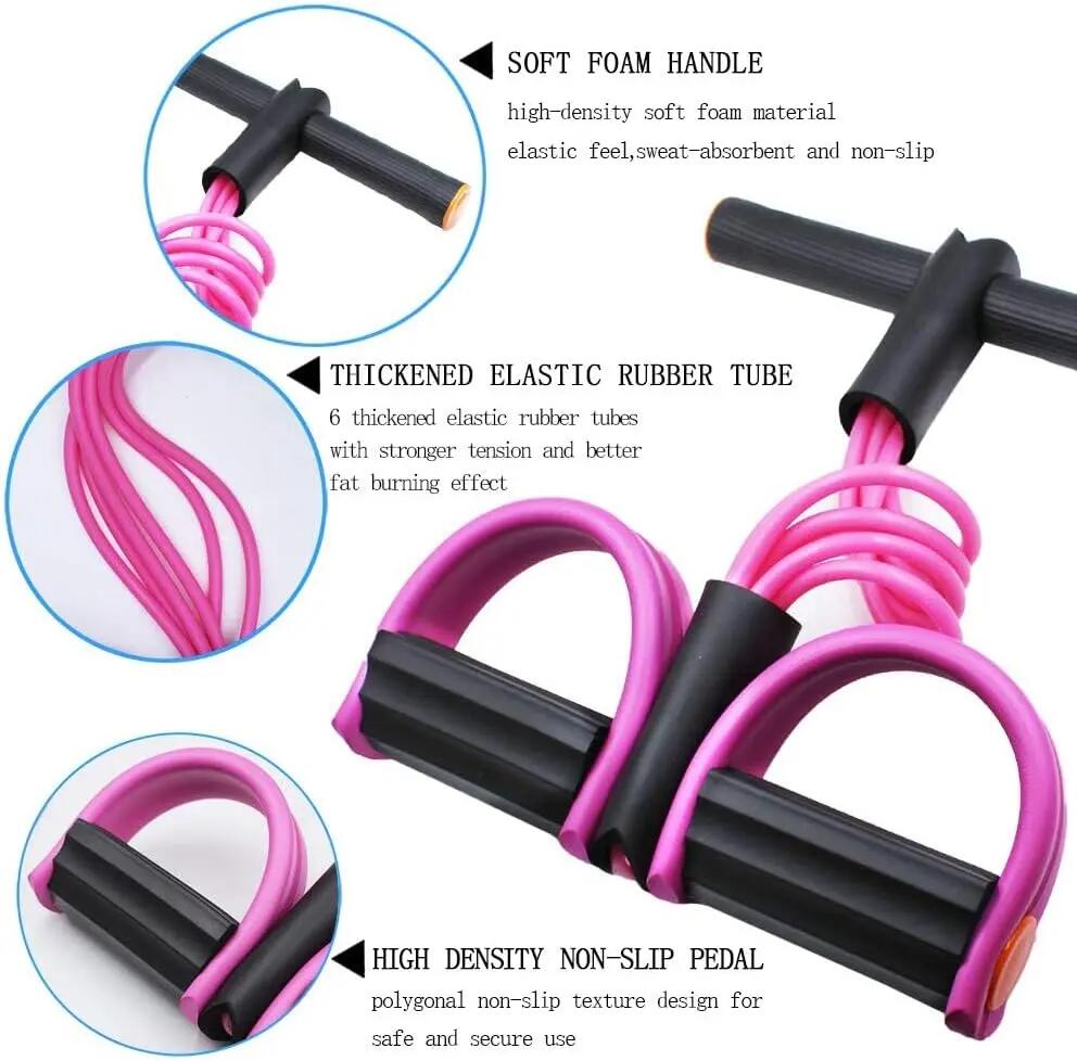 Pédale de Élastique Fitness Corde De Tension, 6 Tube Multifonctionnelle Bande de 3/5