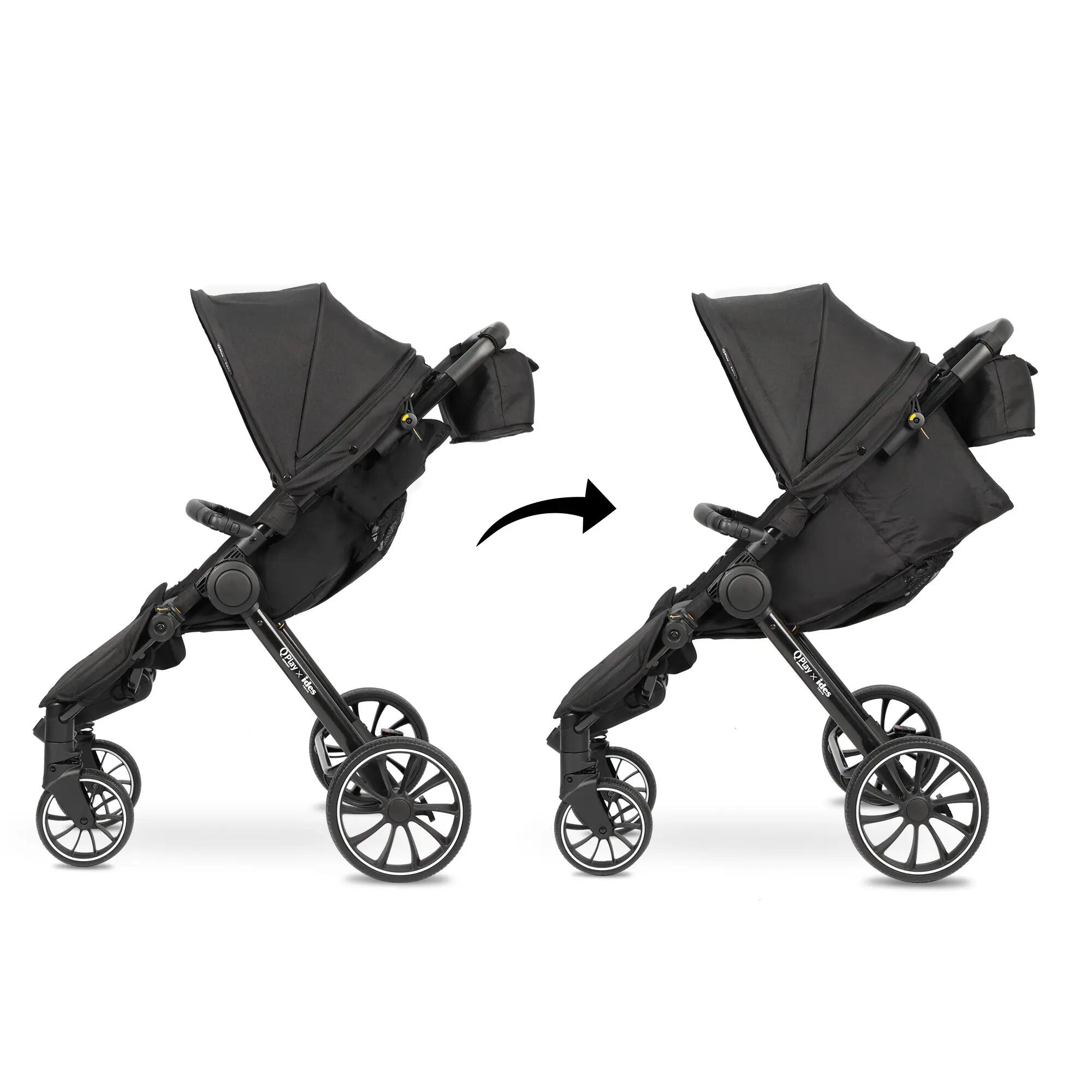 Qplay Go Cargo – Passeggino pieghevole & carrello - Nero 4/7