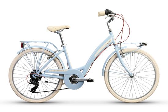 Rower Miejski Damski PRIMAVERA 24" Aluminiowa Rama 6 Biegów Shimano Błękitny