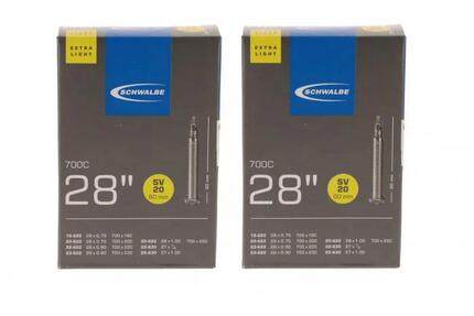 Schwalbe 2x Schlauch SV20 extra lang (18/25-622/630) - 28 Zoll