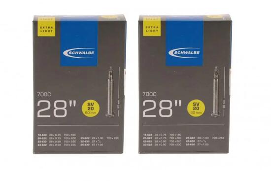 Schwalbe 2x Schlauch SV20 extra lang (18/25-622/630) - 28 Zoll