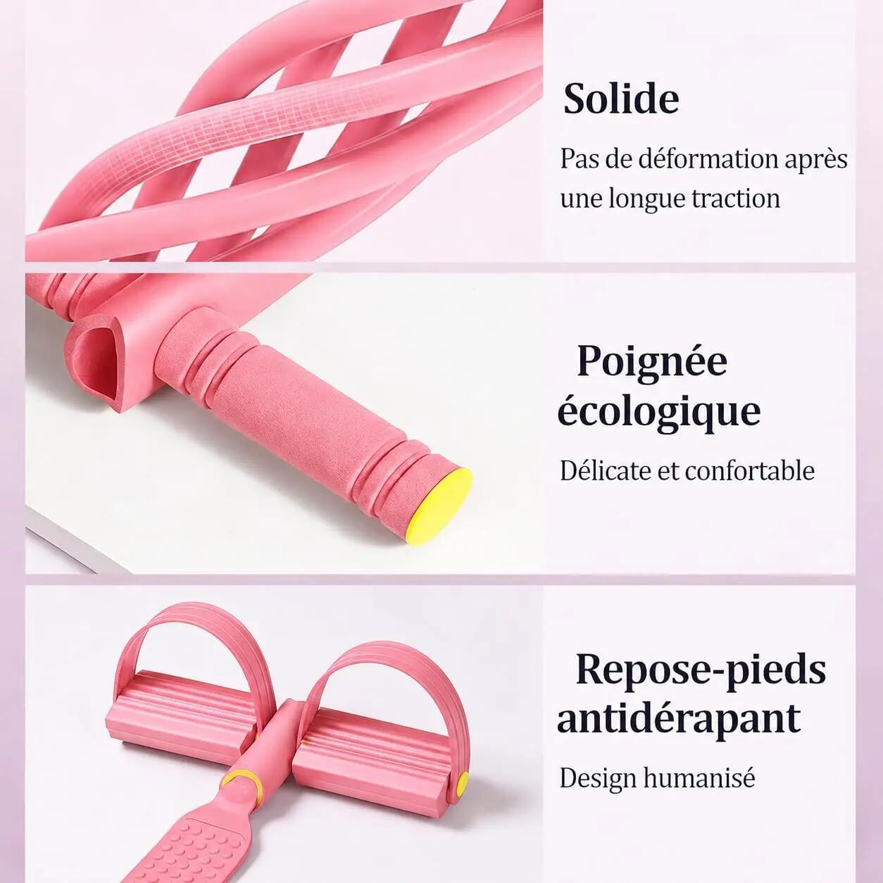 Bande de Résistance à 6 Tubes avec Pédales et Poignées, Élastique de Fitness Mul 3/5