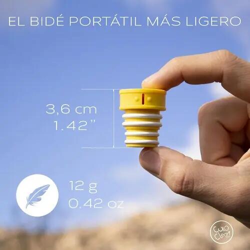 Bidé Portátil Trekking Viaje CuloClean Adaptador Amarillo 12g Sin Botella 3/8