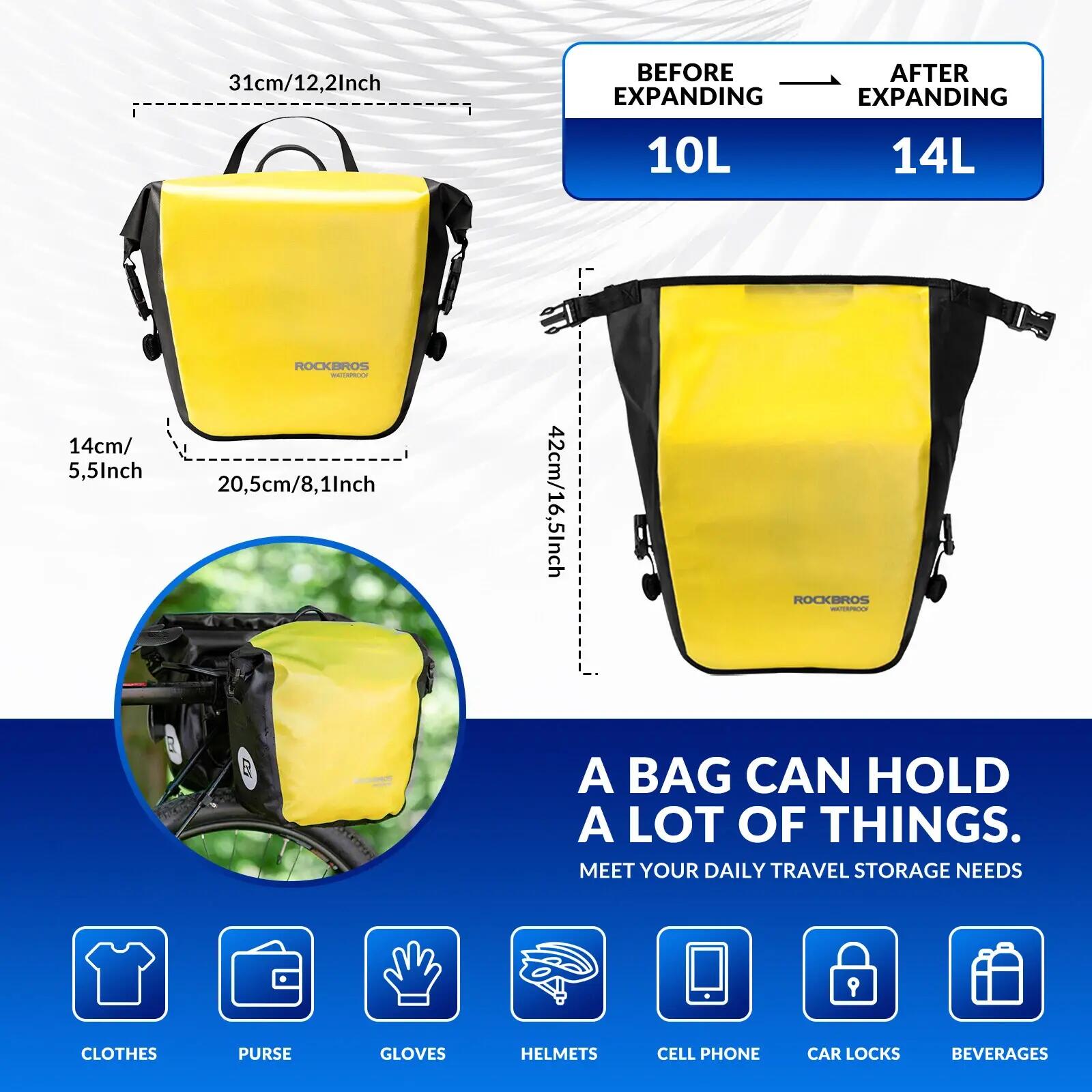 Lot de 2 sacoches de porte-bagages imperméables 2/7
