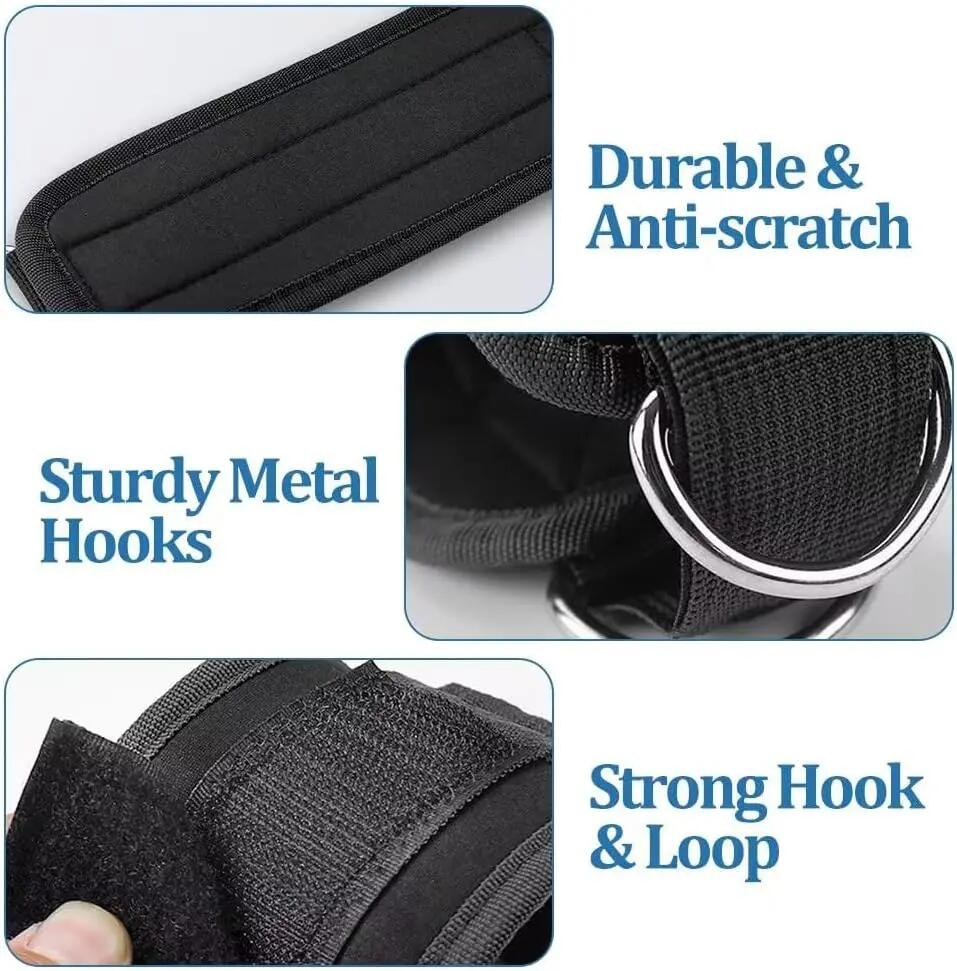 Manchons de cheville double anneau en D, 3 bandes de résistance de 4,5, 9, 13,6 4/5