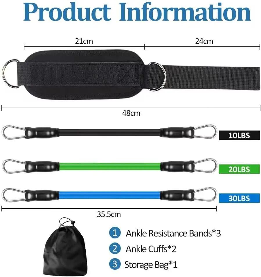 Manchons de cheville double anneau en D, 3 bandes de résistance de 4,5, 9, 13,6 2/5