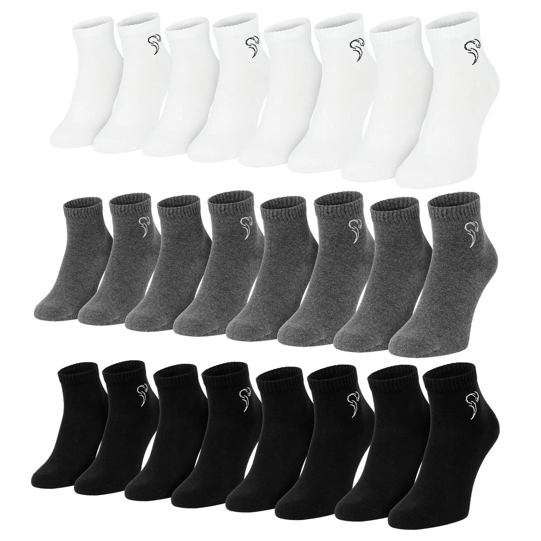 Damen Herren Freizeit Quarter Socken Baumwolle knöchelhoch 12er Pack Casual 2/15