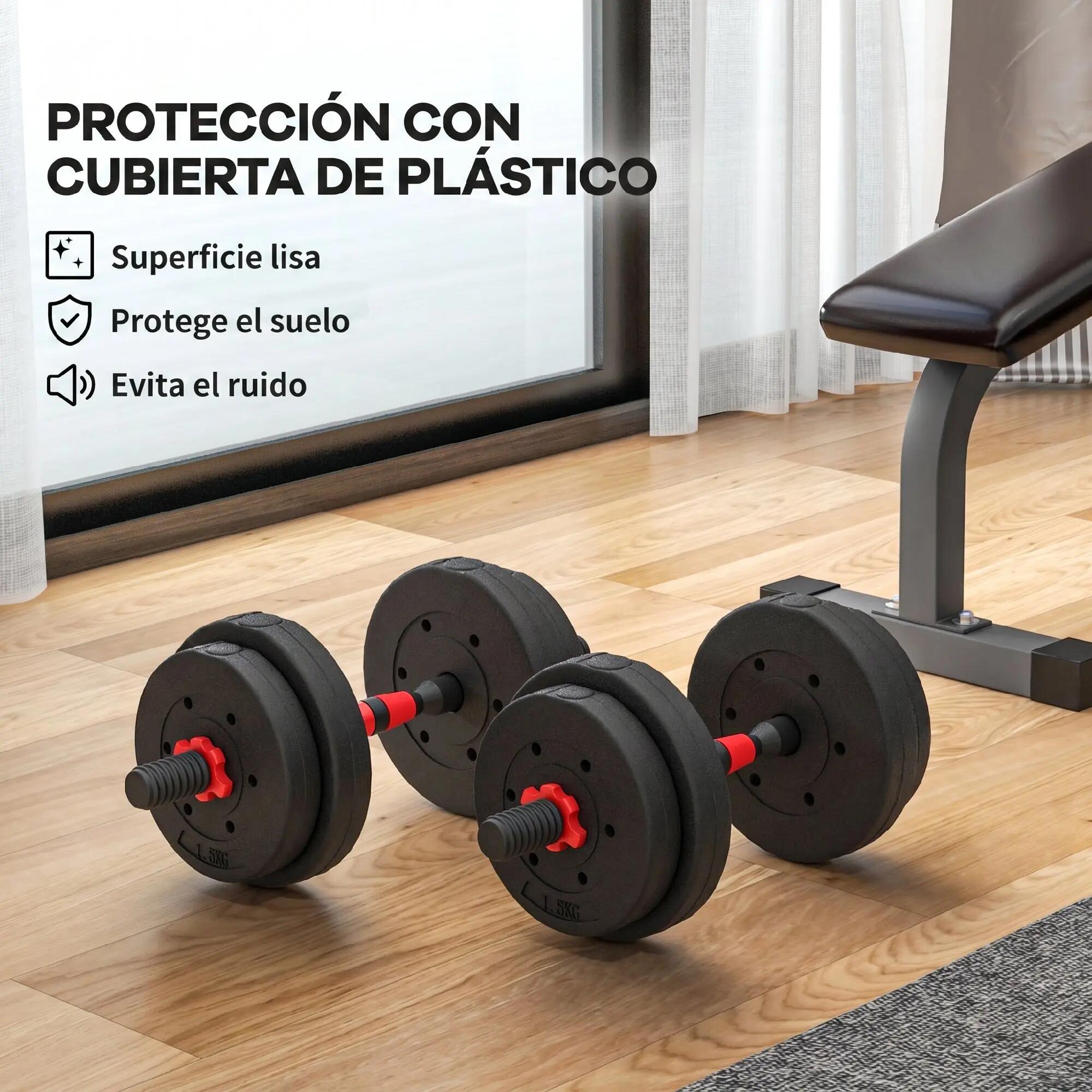 Juego de Mancuernas HOMCOM 40x20x20 cm Negro 6/9