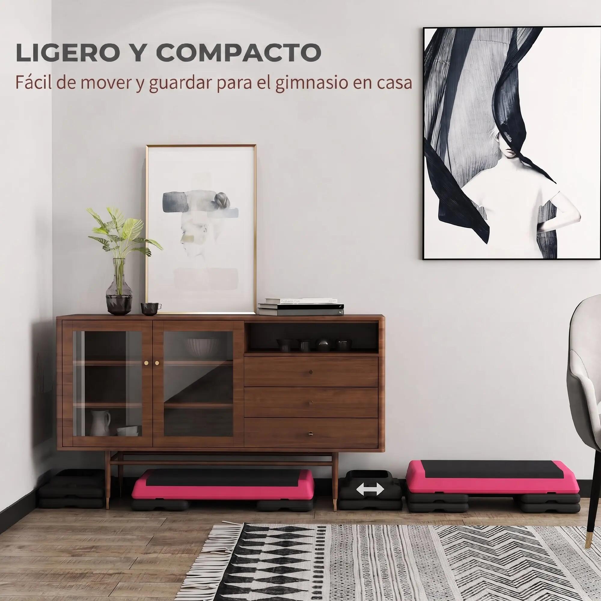 Step de Aeróbic SPORTNOW 77x36x20.5 cm Rosa 5/8