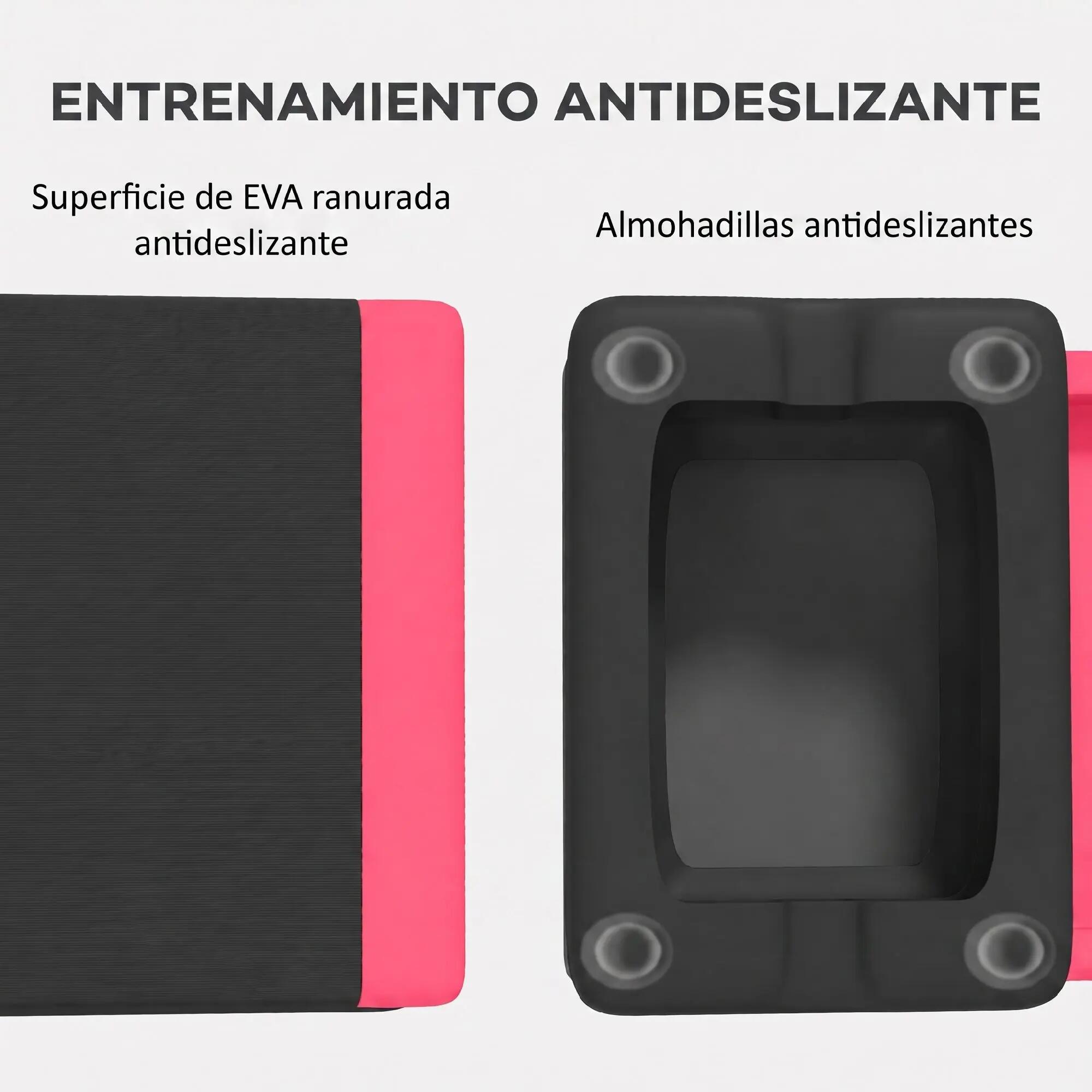 Step de Aeróbic SPORTNOW 77x36x20.5 cm Rosa 4/8