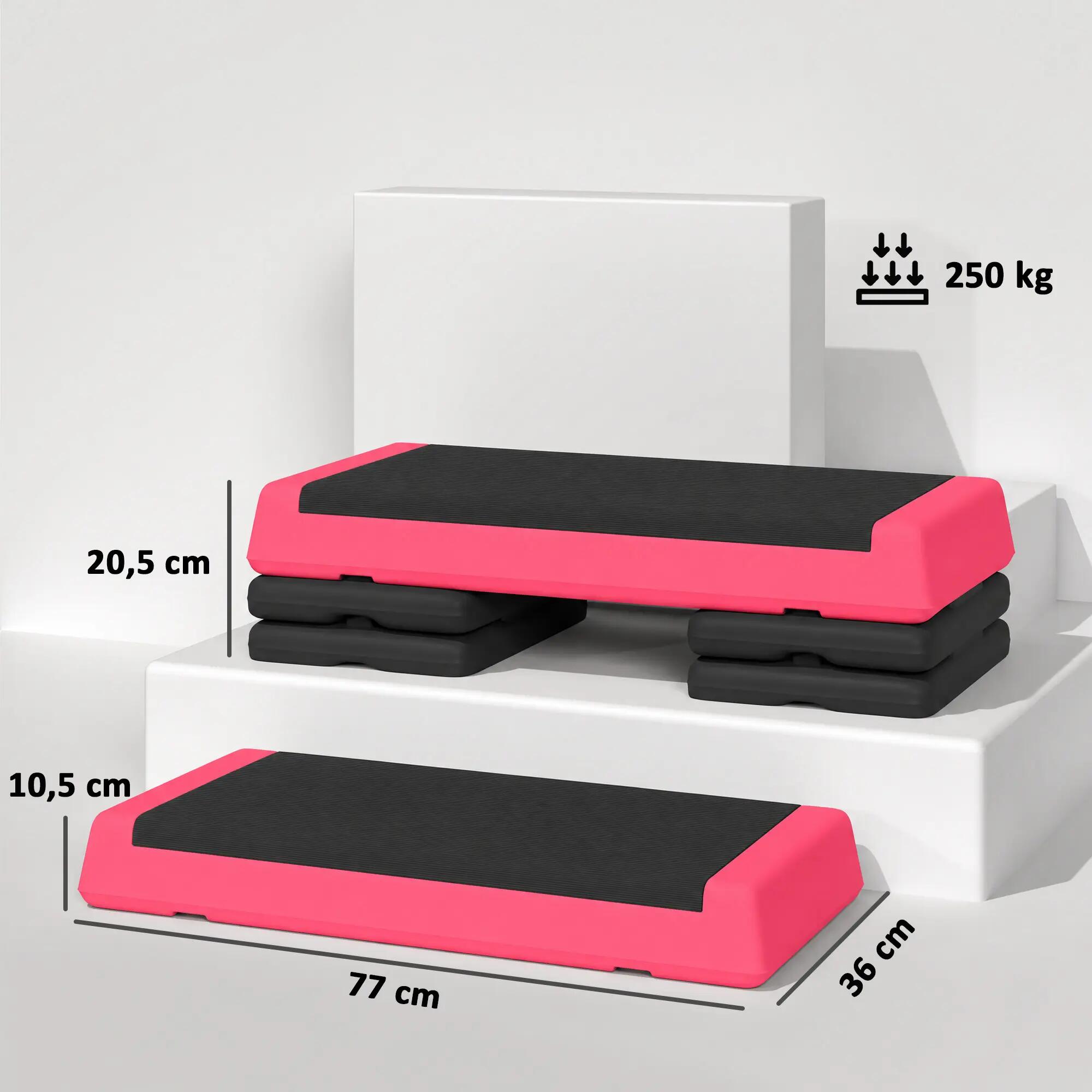 Step de Aeróbic SPORTNOW 77x36x20.5 cm Rosa 3/8