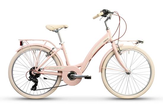 Rower Miejski Damski PRIMAVERA 24" Aluminiowa Rama 6 Biegów Shimano Różowy