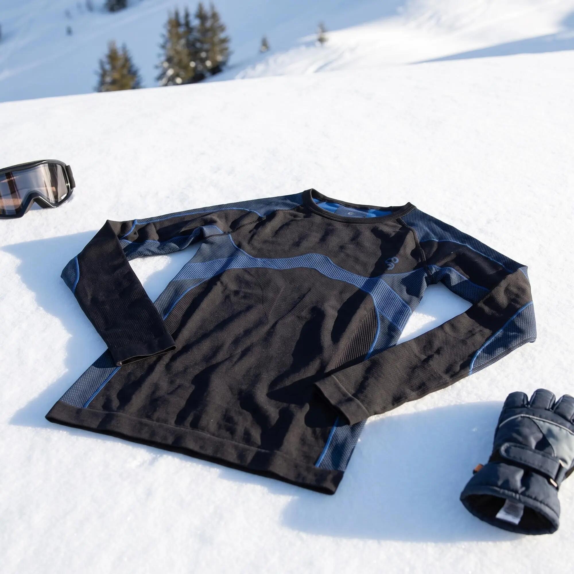 Jungen Mädchen Ski Funktionsshirt Langarm Unterhemd nahtlos wärmend atmungsaktiv 2/8