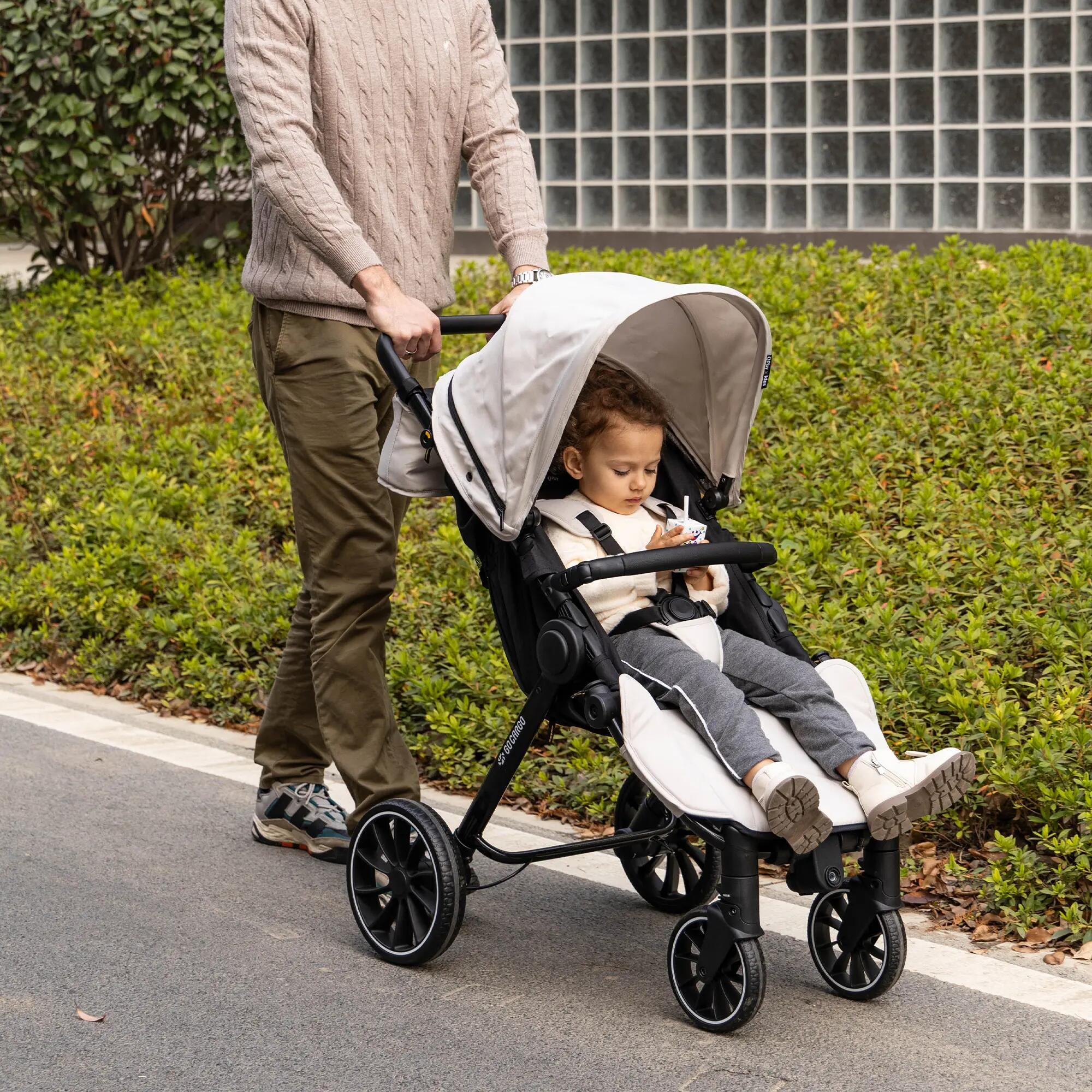 Qplay Go Cargo – Poussette pliable & chariot - Beige 6/7
