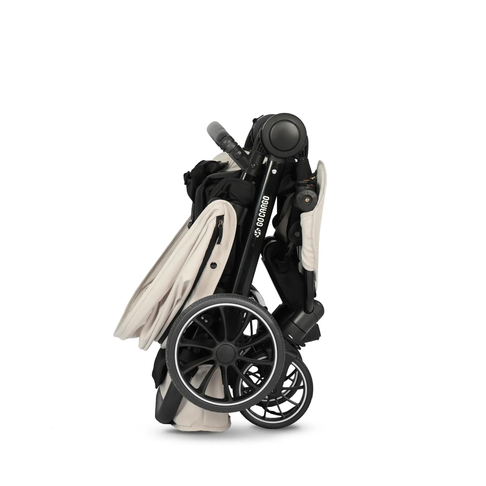 Qplay Go Cargo – Poussette pliable & chariot - Beige 5/7