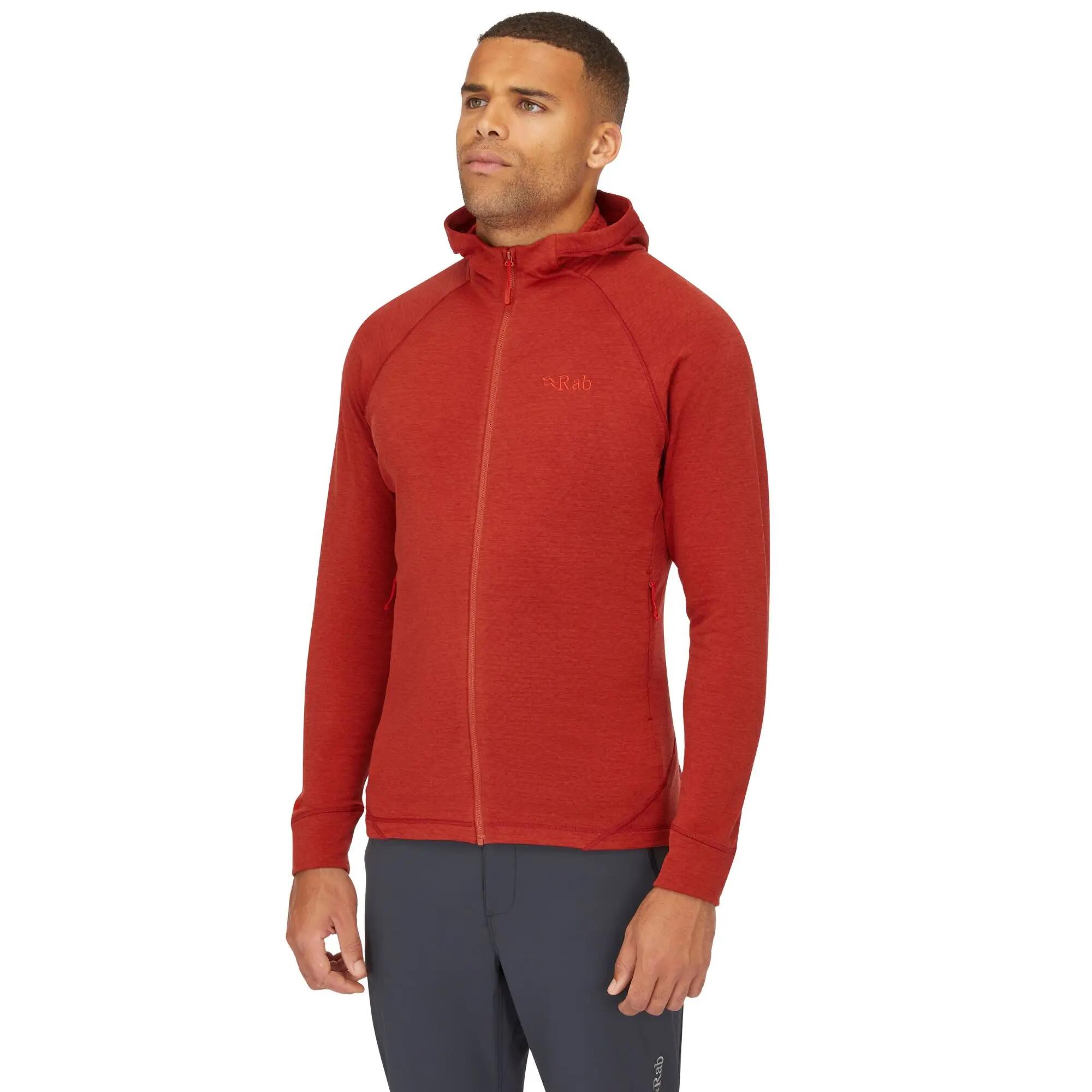 Men's Fleece Hoody Nexus Lightweight - Tuscan Red -  4