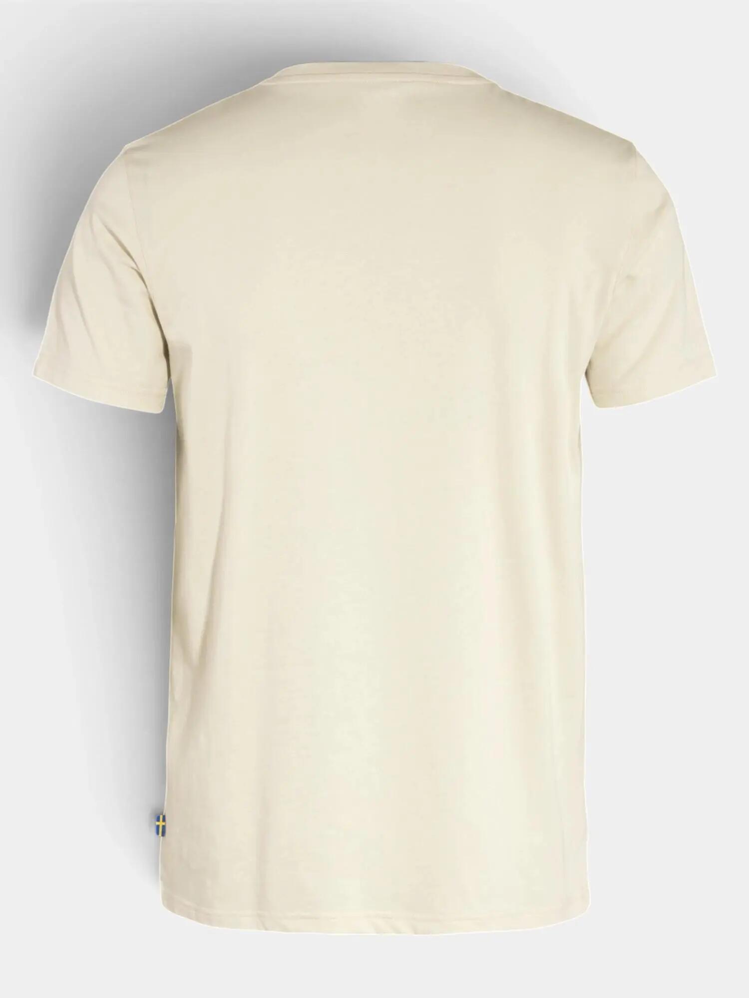 Camiseta Blanco Roto Fjallraven Logo Chalk White Práctica y Duradera 6/7