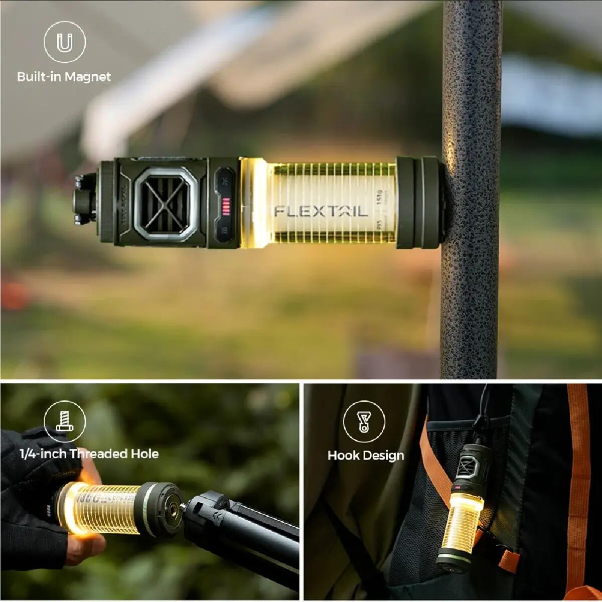 Flextail Tiny Repel S 2-in-1 Muggenverjager met Campinglamp – 400 Lumen – Zwart 11/14
