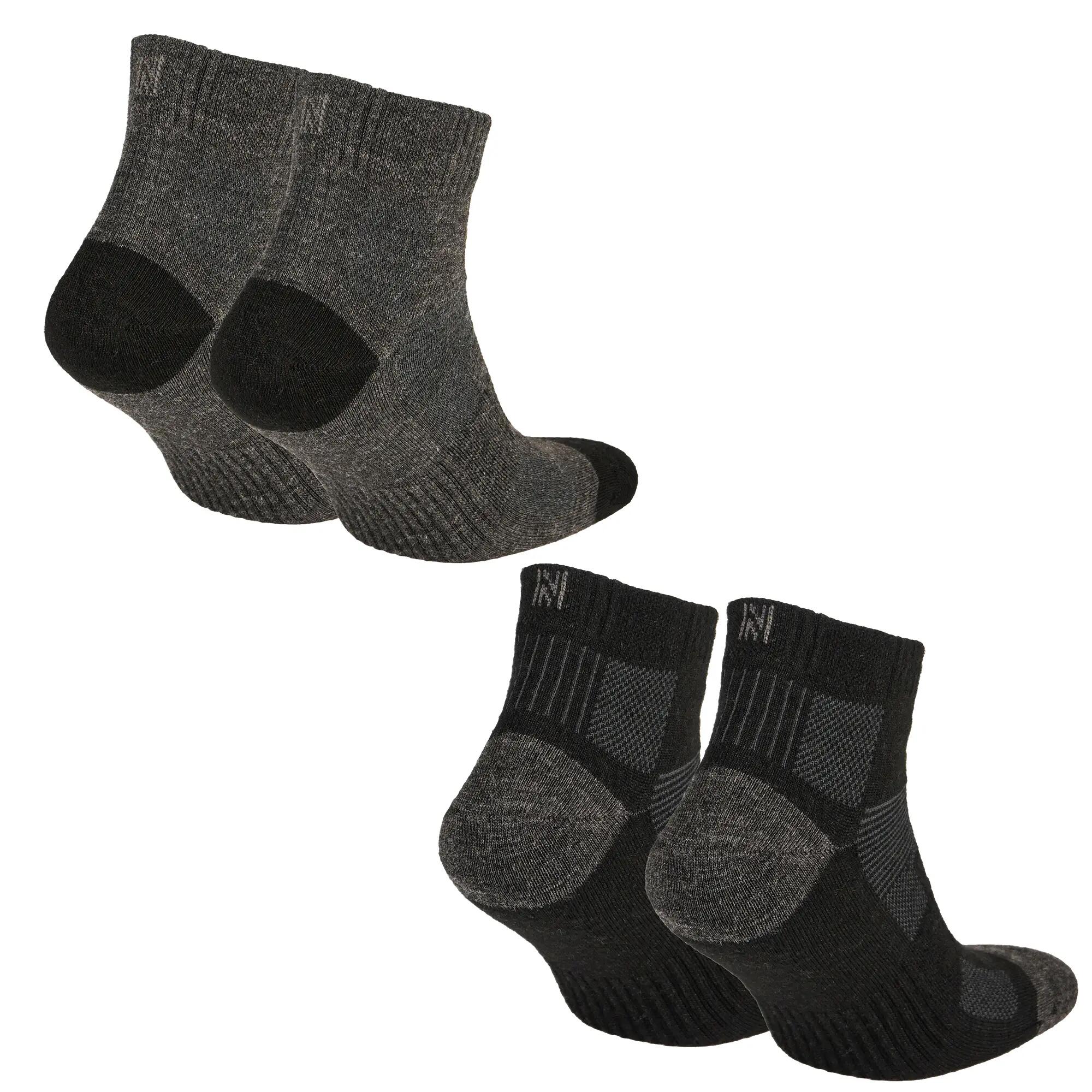 2 Pares - Meias de caminhada em lã merino dupla camada anti-bolhas - Avery 4/8