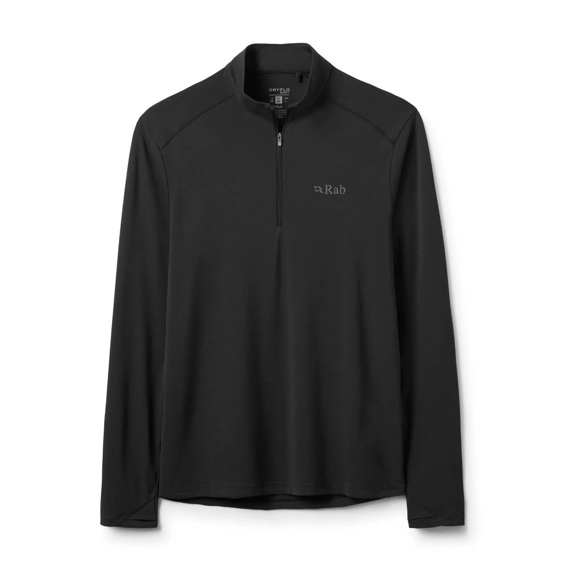 Men's Baselayer Zip Top Force Long Sleeve - Black -  1