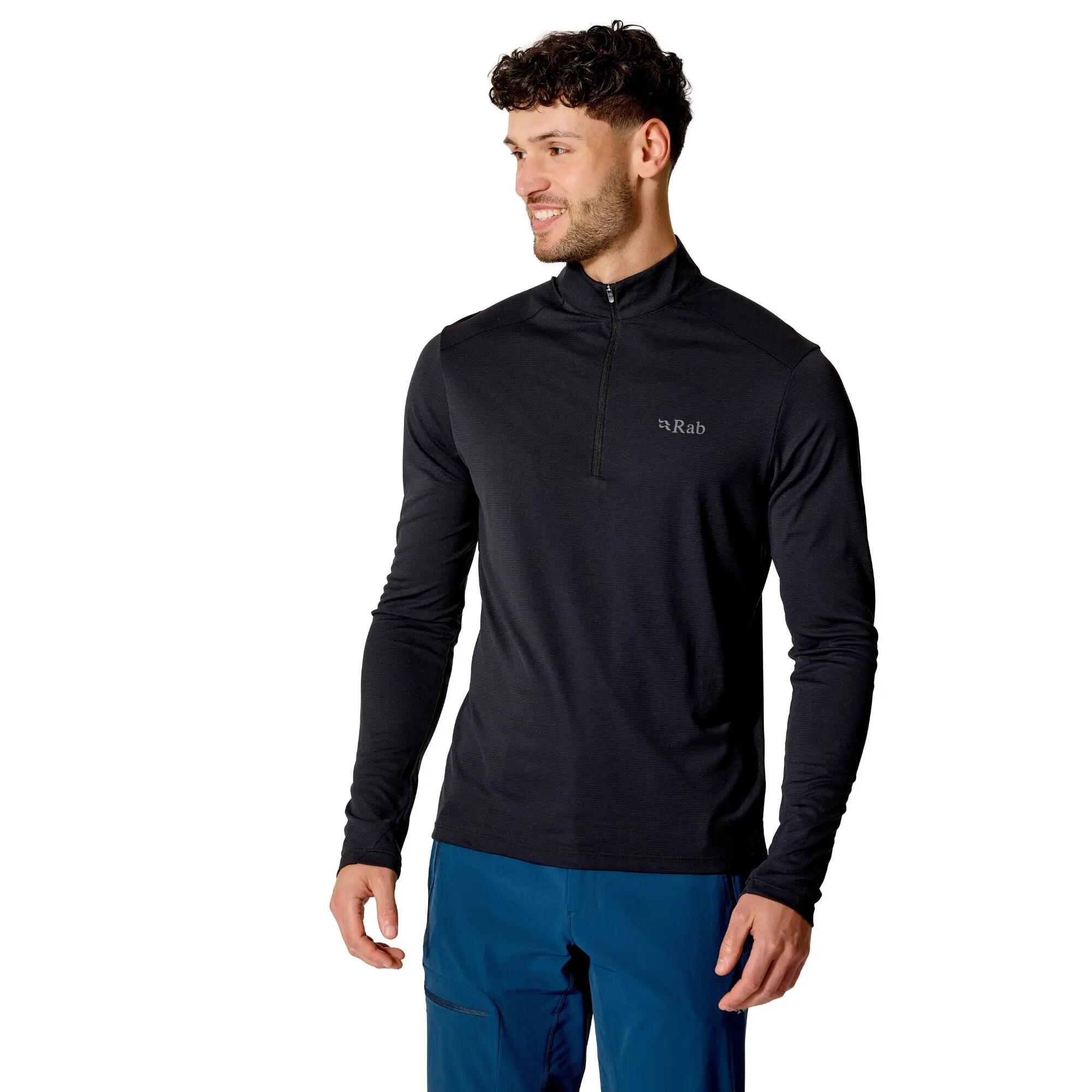 Men's Baselayer Zip Top Force Long Sleeve - Black -  3