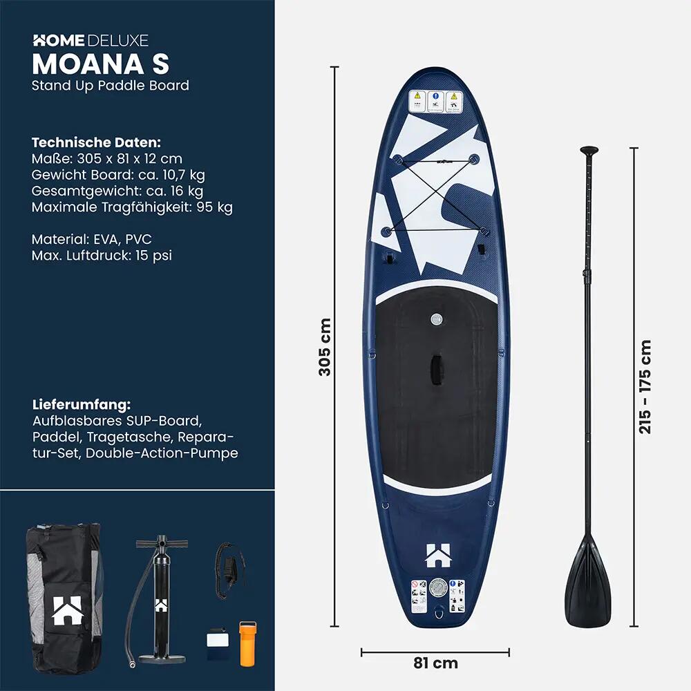 Stand Up Paddle – S, Bleu 9/12