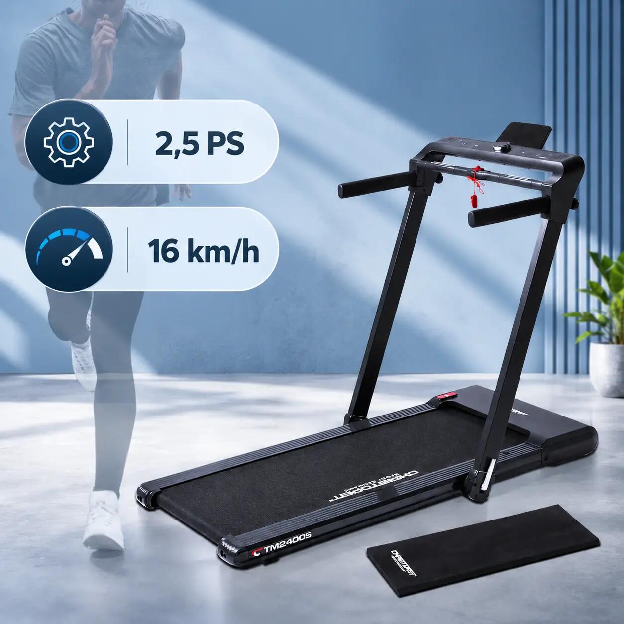 Loopband opklapbaar - groot loopvlak - gebarenbediening - 16 km/u - TM 2400 S 2/8
