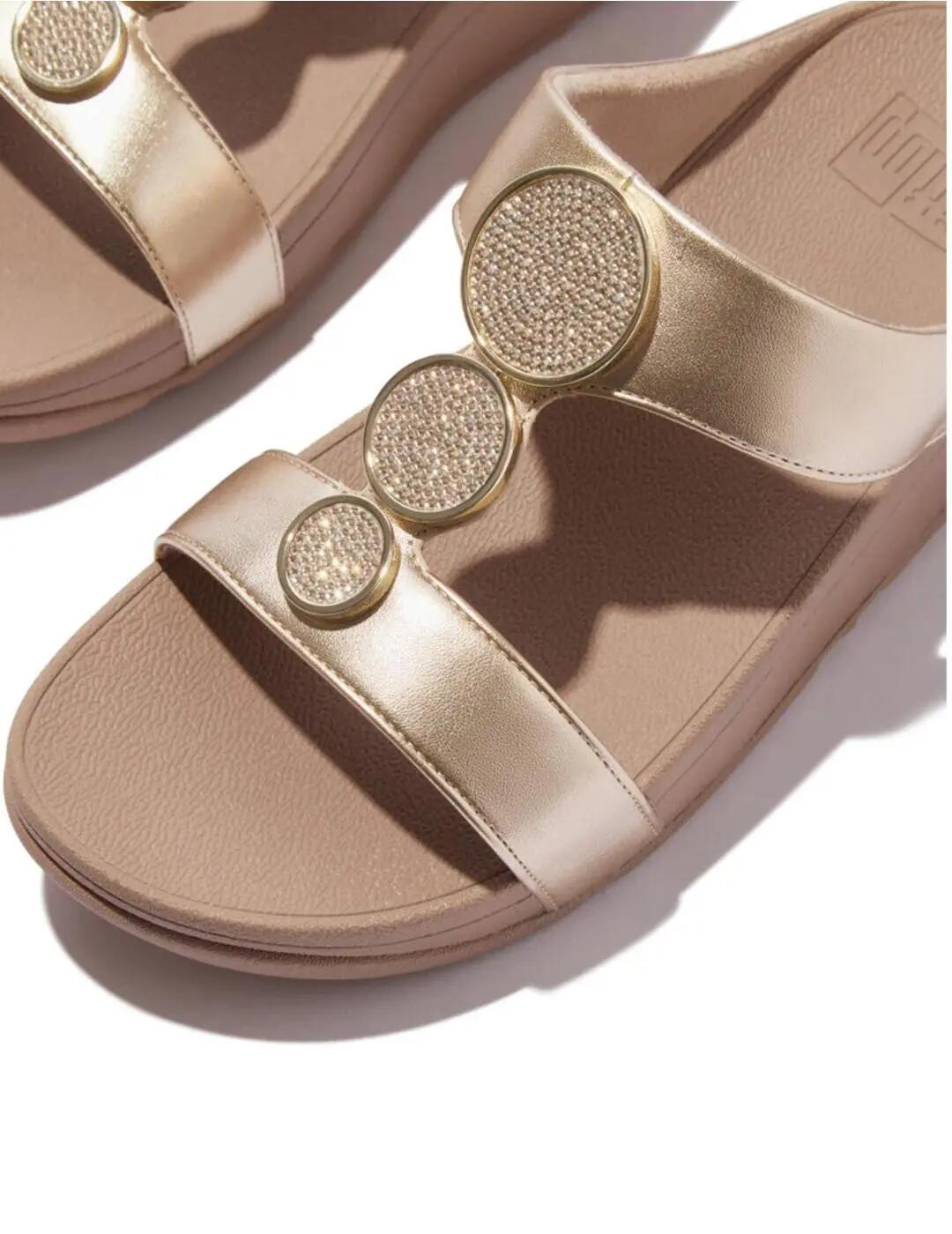 Sandalen für Damen Fitflop Halo Perlenkreis Gold 4/7