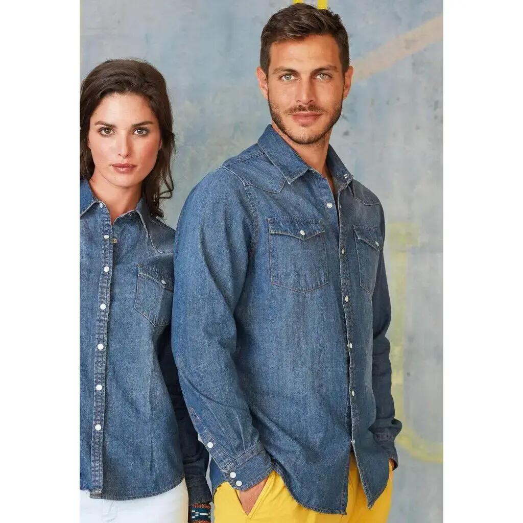 Camicia a maniche lunghe Kariban Denim 2/2