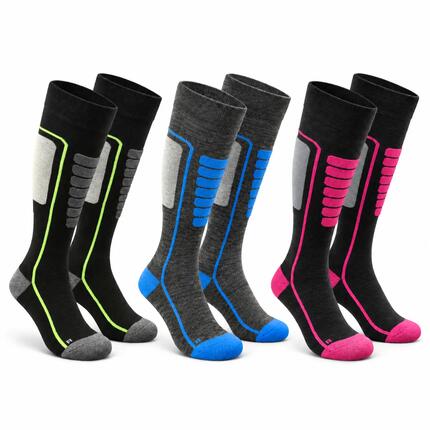 Chaussettes Ski en Laine Mérinos Amorti et Coupe Sans Couture - Courchevel 3pk