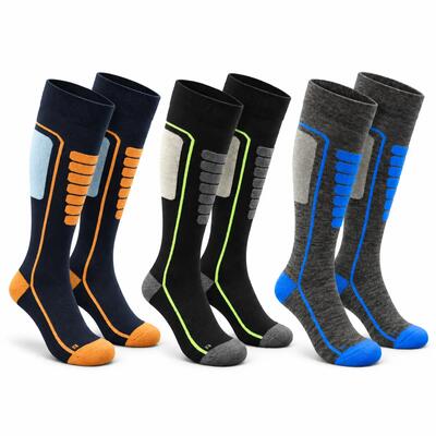 Calze da sci in lana merino ammortizzate senza cuciture - Courchevel 3pk