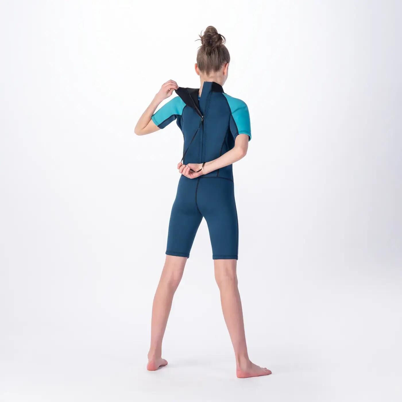 "Surfo" Neoprenanzug für , Schwimmen Kinder Dunkles Marineblau/Blau 7/7