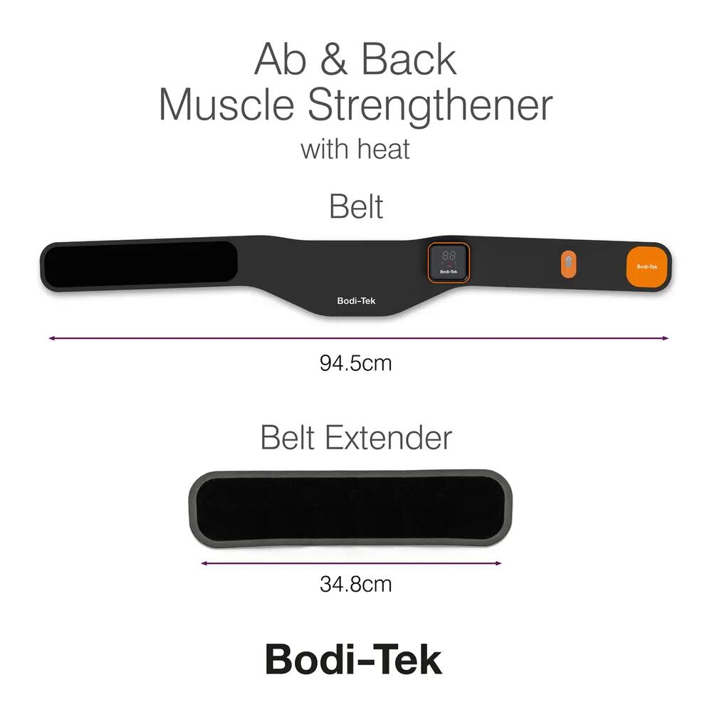 Bodi-Tek Ab & Back Muscle Strengthener Belt with EMS & Heat 8/8